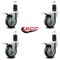 Service Caster 4'' Thermoplastic Rubber Swivel 1-5/8'' Expanding Stem Caster Set Total Lock Brake, 4PK SCC-EXTTL20S414-TPRB-158-4 - alternate 3